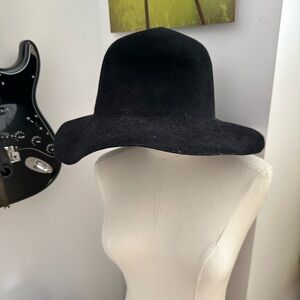 Clyde Black Wide Brim Felt Hat
